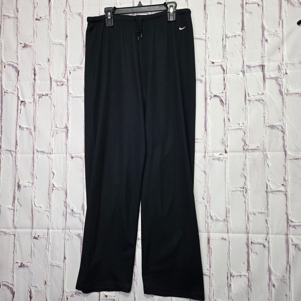 Nike Dri-FIT Pants Black Wide Leg Athletic Training Gym Activewear Womens M 8-10